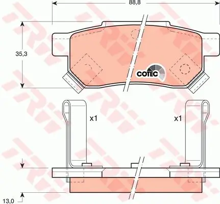 Колодки дисковые з.\ Honda Civic 1.4-1.6 87-01/Prelude 2.0 88-92
