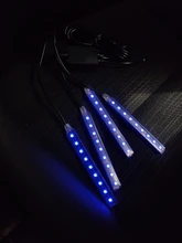 Tira de luces LED RGB con control remoto por voz para coche, diseño Interior, decorativa, Ambiental dinámico
