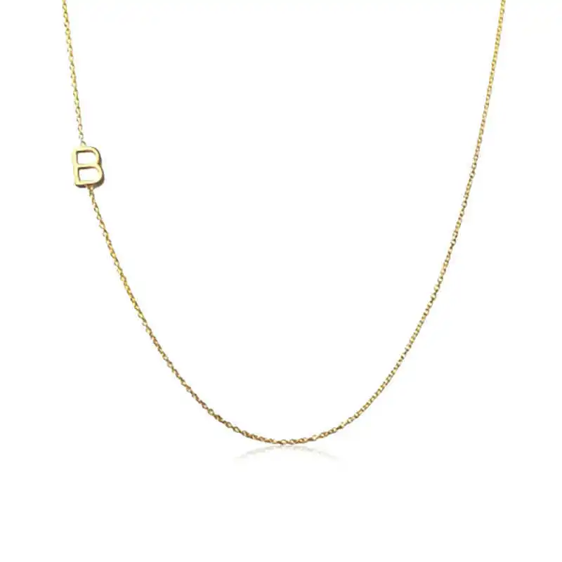 KUTAYDAN 925 Sterling Silver Letter Lady Necklace
