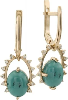 

Aloris earrings with turquoise and cubic zirconia in red gold