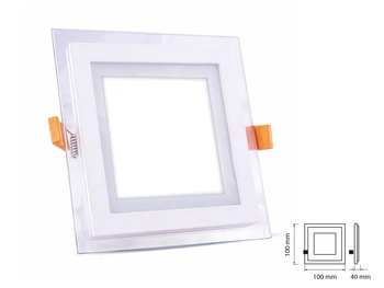 

V-TAC LB4061N recessed Led downlight square 6W neutral white pure solar with modern glass for bathroom living room SKU-6276