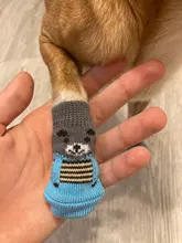Zapatos antideslizantes para perros, calcetín de punto, Gato pequeños, Chihuahua, grueso, cálido, Protector de pata, calcetines de perro, botines, accesorios de invierno