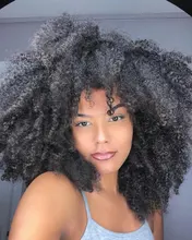 Extensiones de cabello humano Afro rizado para mujer negra, 4 mechones, extensión Natural, Clip de pelo rizado, Color 1b, Super Icon, 8-20 pulgadas