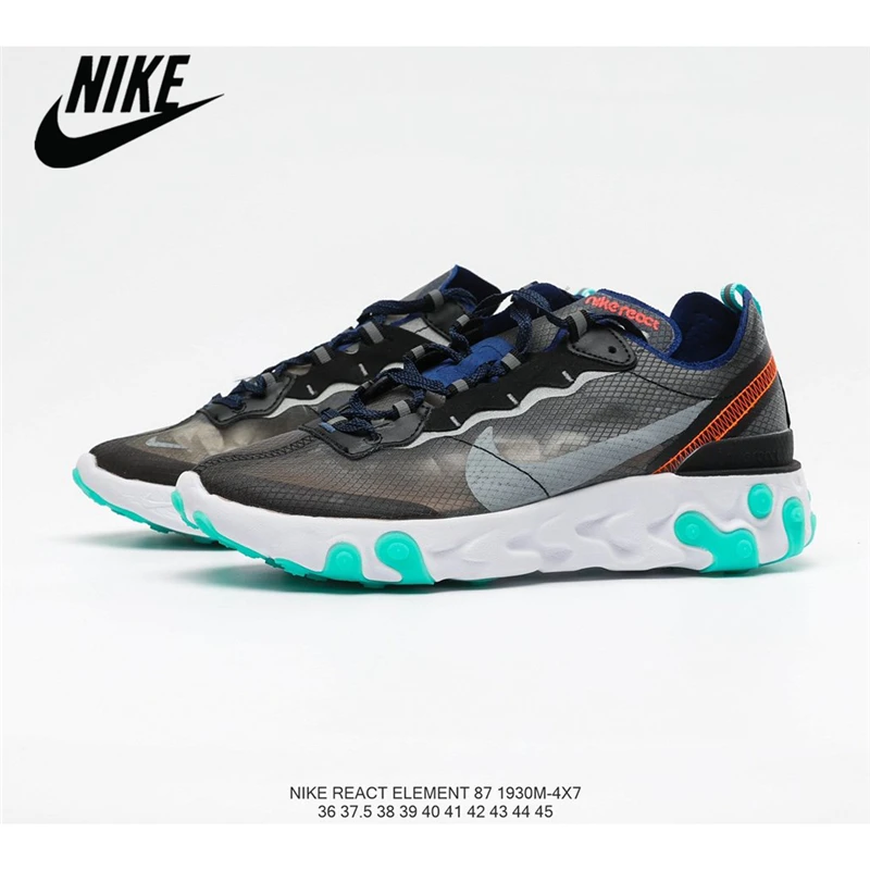 Original Nike Upcoming React Element 87 reactive element translucent gauze Men jogging shoes AQ1090 101