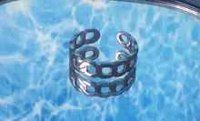 Conjunto de anillos circulares de Metal para mujer, Hiphop/Rock, accesorios de dedo abiertos, anillo de cola de Color plateado, regalo de joyería