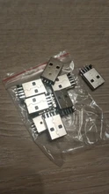 10 unids/lote USB 2,0 4Pin un tipo macho conector SMT negro G49 para cargador de transmisión de datos