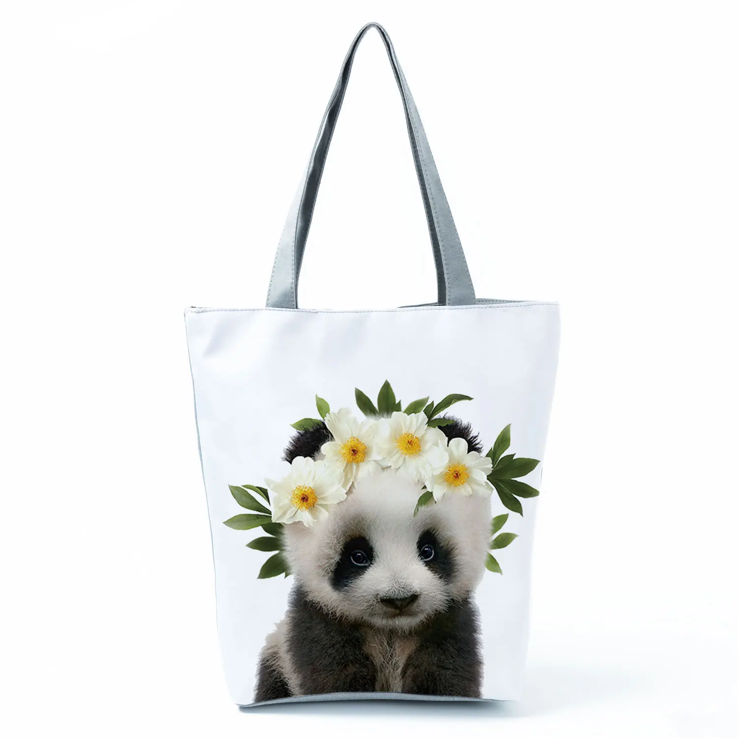 Cute Animal ID Photo Series Totes Panda Koala Elephant Print Women Handbag Casual Tote Shopping Bag Large Capacity Shoulder Bag 