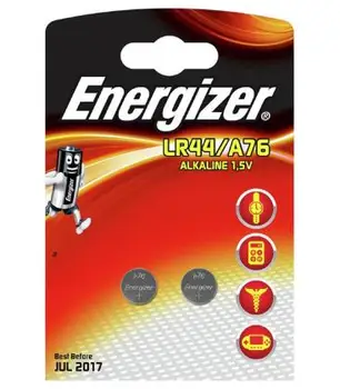 

Pilas de boton Energizer bateria original Alcalina LR44 1.5V blister 4X Unidades