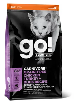 

GO! For kittens and cats-: chicken, turkey, duck and salmon (New go! Carrivore GF chicken, turkey + duck recipe CF ) 7,26 kg