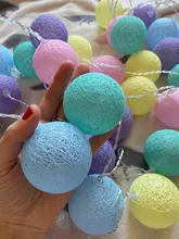 Garland-Lights String Fairy-Lights-Decoration Cotton-Ball Xmas Wedding-Party Holiday