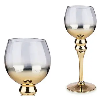 

Candleholder Crystal Gold Transparent (13 x 30 x 13 cm)