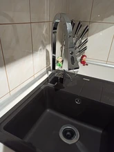 Tap Kitchen Faucet Pull-Out Cold-Water-Mixer Single-Hole-Handle Swivel Hot Black 360-Degree