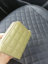 Billeteras cortas de piel sintética para mujer, carteras a cuadros, tarjetero de nobuk, cartera pequeña con cremallera, monedero