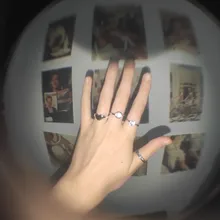 Anillos metálicos de dedo con piedras coloridas para mujer y niña, HZ, 2019, Vintage, color plata, para verano