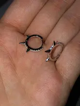 ROXI 100% de Plata de Ley 925 Punk remache pequeño pendientes de aro abierto Cubic Zirconia pendientes para las mujeres joyería de moda regalos