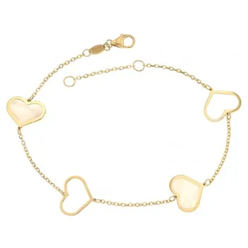 

Woman bracelet yellow gold hearts 803321733398