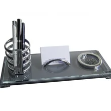 Бостонский Хрустальный Настольный держатель, скрепки, бизнес-держатель для карт, настольный органайзер, Офисные аксессуары, аксессуары для стола