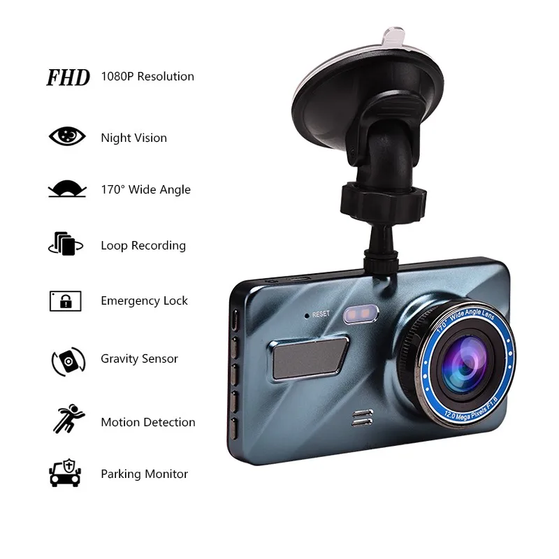 Многофункциональная автомобильная dvr камера 3,6 дюймов 1080P HD Dash Cams видео рекордер 170 ° ночное видение Авто видеокамера с камерой заднего вида s