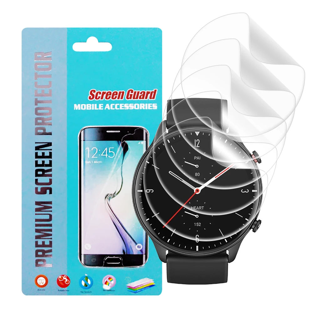 

5 Pcs Screen Guard For Amazfit GTR 2 Smartwatch Protective Film Clear Watch Screen Protector Anti-Scratch On Amazfit GTR 2