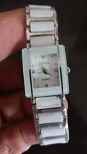 Elegant Women Wristwatch Bracelet Ceramics Silver White CHENXI Lady Luxury Brand Rhinestone