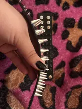 Único de tres fila puntiagudo hacen picos remache de cuero ancho Punk Rock gótico Unisex pulsera de hombre de la joyería