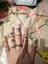 Tocona 13 unids/set Bohemia Color de plata antiguo corona unicornio con flores tallado anillos de nudillo anillos para la joyería de las mujeres 4841