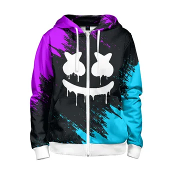

Children's sweatshirt 3D with zipper Marshmello melt