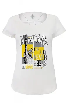 

Angemiel Wear New York Statue Of Liberty Cotton White Women 'S T-Shirt