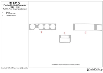 

Interior lining for Pontiac Firebird 1984-1992. Set L1470.