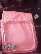 2020,lasmujeres,lindo,mono,ITA,Bolso,Bolsa,gato,Mochila,Mochila escolar,muchachas adolescentes,transparente,bolsa de insignia,Anime