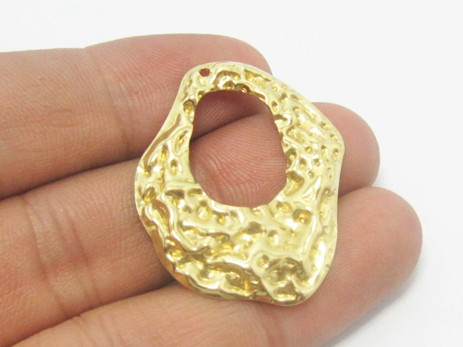 10pcs Brass pendant earrings findings 35.5x29.5mm Hammered charm Jewelry supplier R566 | Украшения и аксессуары