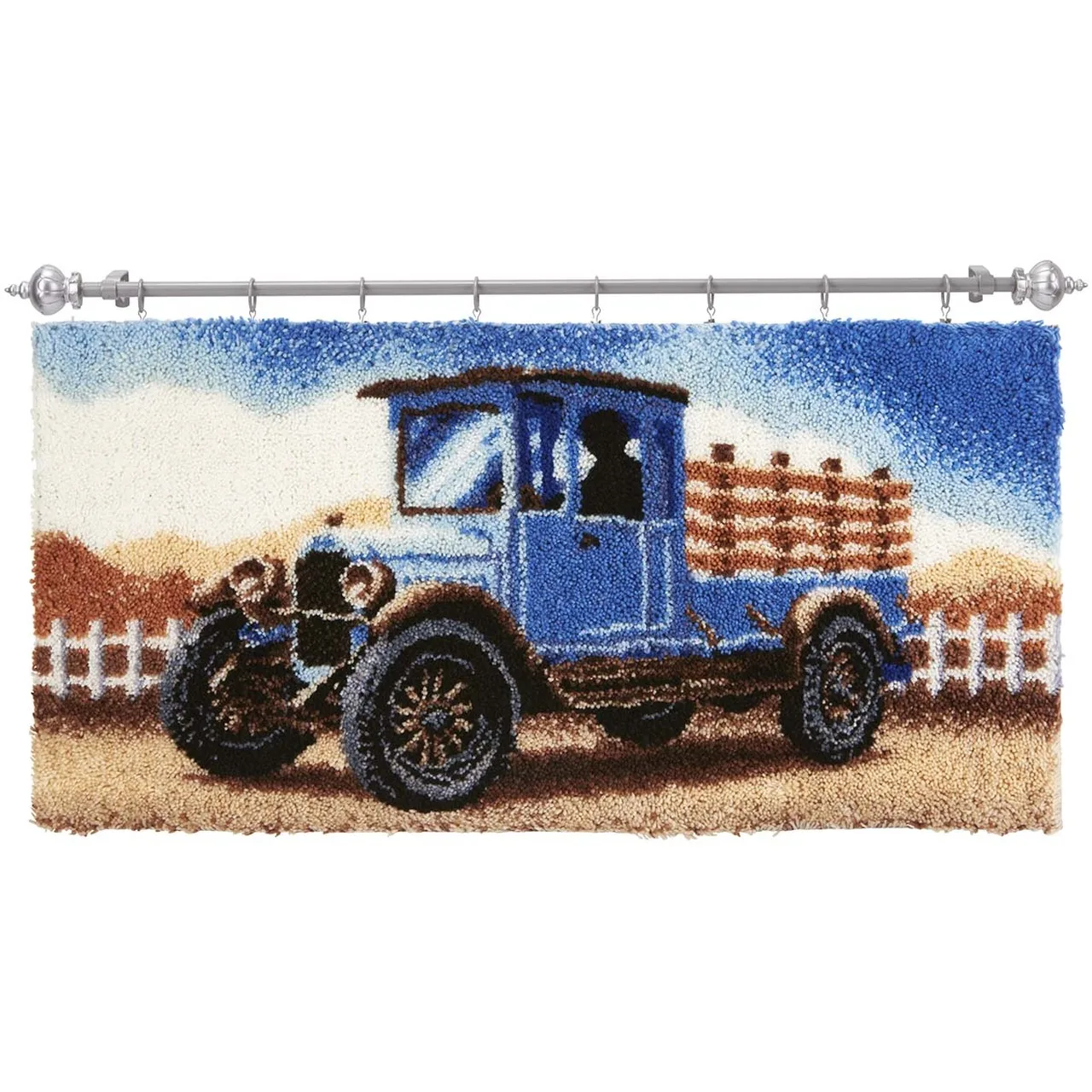 Latch Hook Rug Vintage Truck Wall Tapestry DIY Carpet Rug Pre Printed