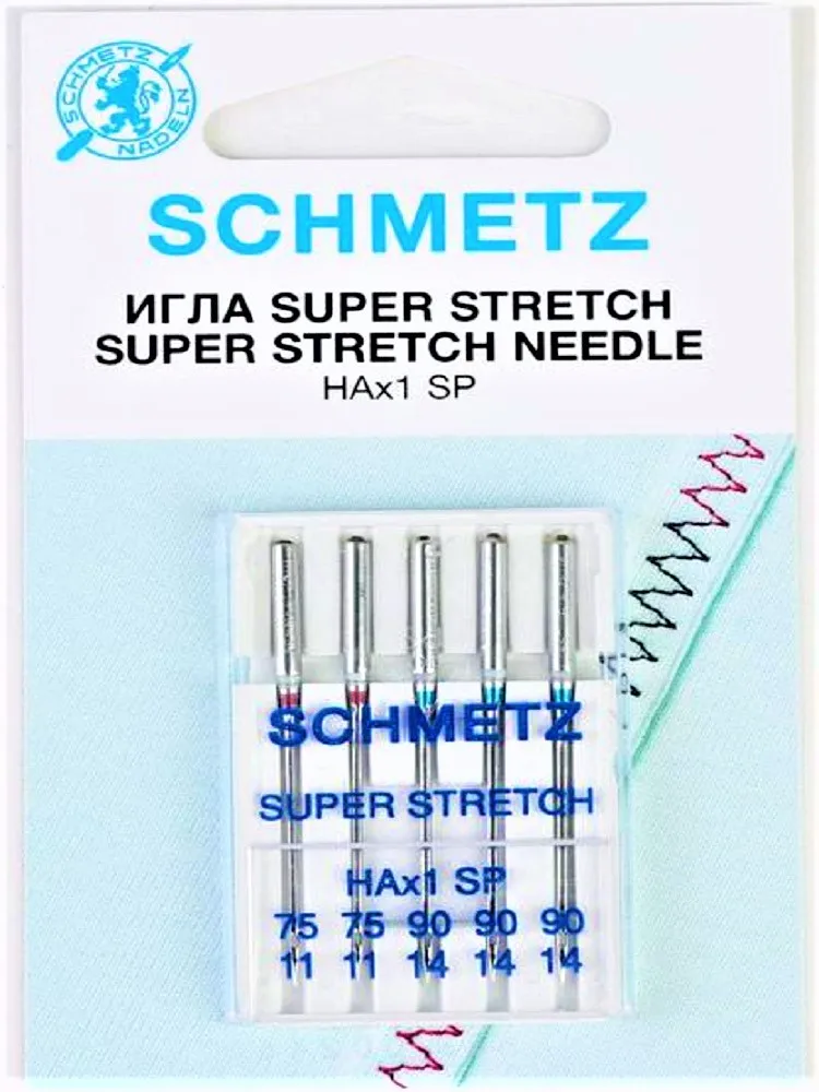 Schmetz machine needles super stretch No. 75(2) 90(3) 5 PCs. | Дом и сад