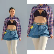 KarSaNy Boyfriend Oversized Shirt Plaid For Women Blouses And Tops Spring Loose Plaid