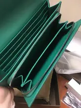 Cartera de mano tejida larga para mujer, cartera de mano larga, estilo Flip-Style, gran volumen, 100%, cuero de oveja, piel de oveja, clip de dinero de diseño de marca de lujo, 2021