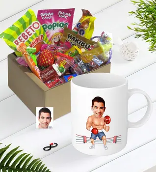 

Personalized Mr Boxer Caricature Of Nostalgic Lezzetler Mug set