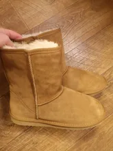 Rubber Shoes Australia Boots Winter Fashion Women Genuine-Cowhide Basic Wool-Lined Non-Slip