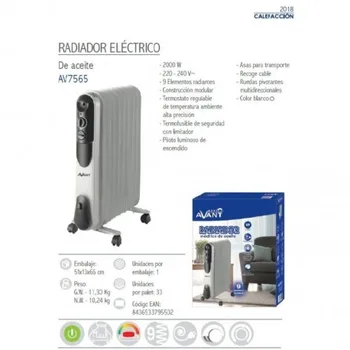 

OIL RADIATOR 9 ELEMENTS 2000W WHITE COLOR AVANT