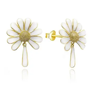 

Earrings from silver chamomile chest