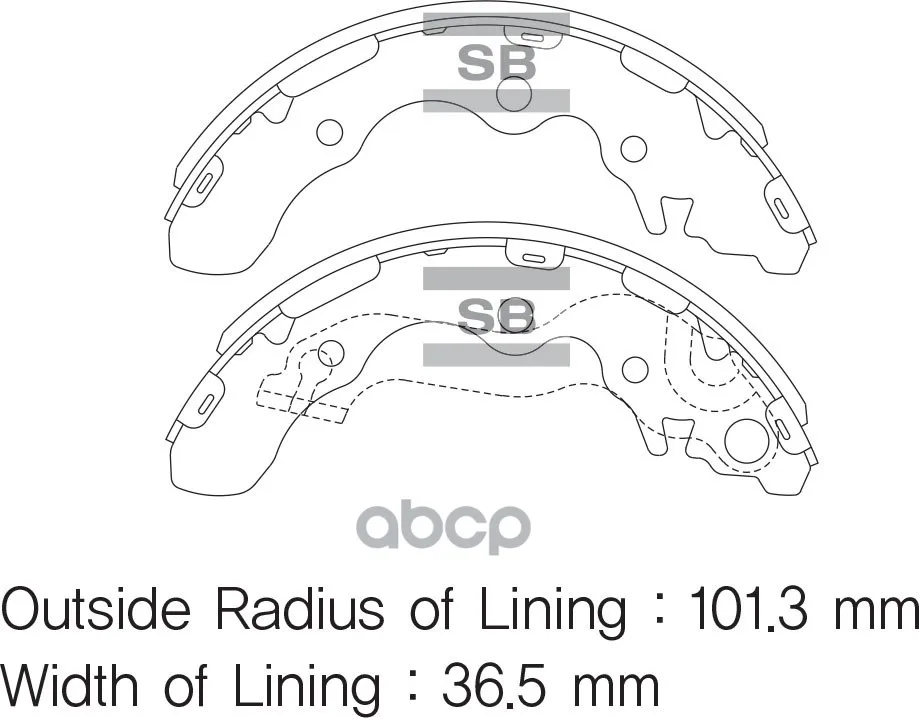 Sa155sns_колодки Барабанные Ручника! Kia Cerato 1.6/1.6crdi/2.0crdi 04 Sangsin Brake Sa155 Sangsin brake арт. SA155