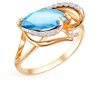 

Gold ring with Topaz and cubic zirconia sunlight sample 585