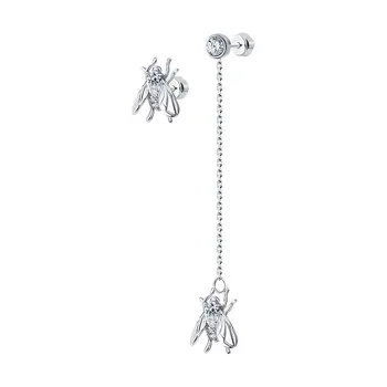 

Sokolov silver drop earrings,with stones, fashion jewelry, 925, women's male, long earrings
