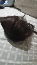 Flequillo con flequillo de fibra de alta temperatura para niña, extensiones de cabello sintético liso con Clip en flecos