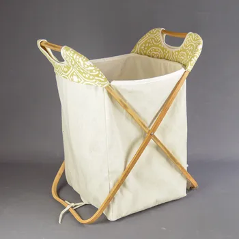 

Basket laundry folding fabric and wood 52X41X62