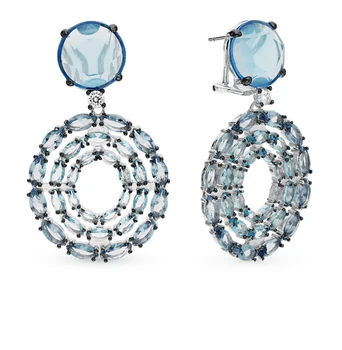 

Silver earrings with alpanite and cubic zirconia sunlight