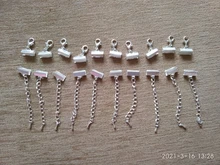 10 unids/lote de broches de cierre de cuerda de cuero con cadenas, cierres de langosta, conectores para pulsera, accesorios para fabricación de joyas Diy