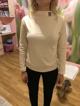 Women Shirt Female Clothes Letter Korean Tops Half-Turtleneck Long-Sleeve Joinyouth Fashion