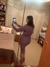 TAOVK Autumn Womens Costume Knitted  Tracksuit  Sweater + Slim Skirt Two-Piece Set