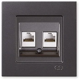 

PnpnElectrıc Gns Eqona Metallic Smoked Gray Double Data Socket (2 xRJ45 Cat5)