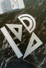 Tienda de aluminio Regla 4 unids/set geometría de Metal matemáticas compás de dibujo y los gobernantes de matemática para la escuela 79532